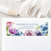 Étiquette Aquarelle Anémone Fleur Mariage Adresse de retour (En situation)