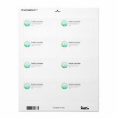 Étiquette Aquarelle arbre Yoga et bien-être (Feuille entière)