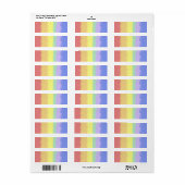 Étiquette Aquarelle arc-en-ciel (Feuille entière)