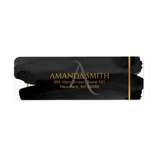 Étiquette Aquarelle artistique moderne et or (Devant)