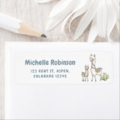 Étiquette Aquarelle Baby shower à thème Llama (En situation)