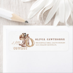 Étiquette Aquarelle Baby shower Cowboy Russe