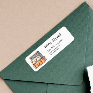 Étiquette Aquarelle Bagages Nouveau Accueil Déménagement Adr