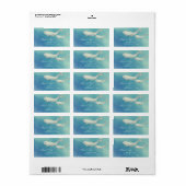 Étiquette Aquarelle Beluga Whale Maman et Calf Adresse (Feuille entière)