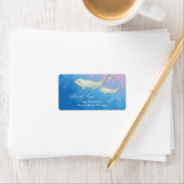 Étiquette Aquarelle Beluga Whale Maman et Calf Adresse (En situation)