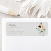 Étiquette Aquarelle berger allemand chien malinois (En situation)