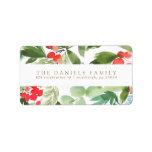 Étiquette Aquarelle Berries d'hiver et verdure<br><div class="desc">Mettez en valeur votre photo de famille préférée sur vos cartes de fin de année cette saison ! Que vous fêtiez Noël, Hanoukka ou que vous souhaitiez simplement envoyer un message de voeux de Nouvel An à vos amis et votre famille, Blush Paper Co. a la carte de vacances parfaite...</div>