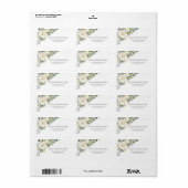 Étiquette Aquarelle Blanc Floral Eucalyptus Mariage de feuil (Feuille entière)