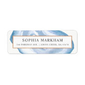 Étiquette Aquarelle | Bleu | (Devant)