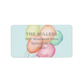 Étiquette Aquarelle Bleu (Devant)