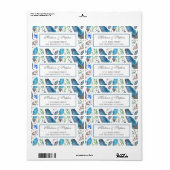 Étiquette Aquarelle bleu Boho Aztec - Mariage (Feuille entière)
