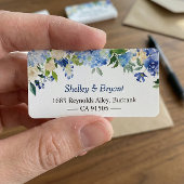 Étiquette Aquarelle bleu clair Hydrangea Floral