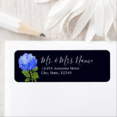 Étiquette Aquarelle bleu Hydrangea (En situation)