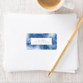 Étiquette Aquarelle bleu Indigo Abstraite (En situation)