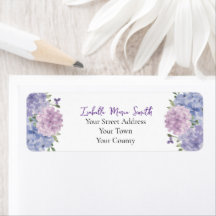 Aquarelle bleu & Lilac Hydrangea Flowers Mariage