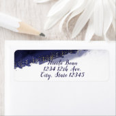 Étiquette Aquarelle bleu marine or moderne chic élégant (En situation)