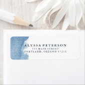 Étiquette Aquarelle bleu moderne minimaliste (En situation)