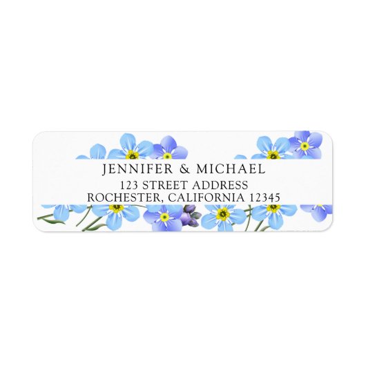 Étiquette Aquarelle bleu m'oubliez pas de ne pas revenir flo (Devant)