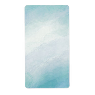 Étiquette Aquarelle bleue