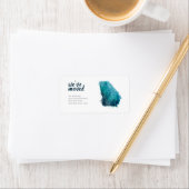 Étiquette Aquarelle bleue déplacée Géorgie (En situation)