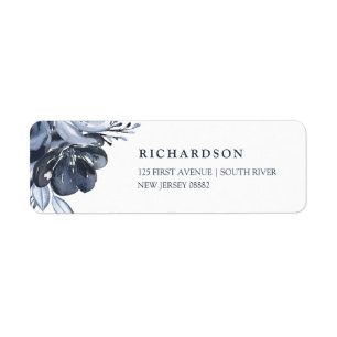 Étiquette Aquarelle bleue du bouquet   florale