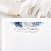 Étiquette Aquarelle bleue Fleurs élégantes (En situation)