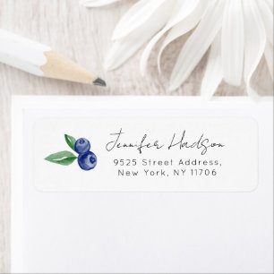 Étiquette Aquarelle bleuet minimaliste Adresse de retour