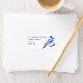 Étiquette Aquarelle Blue Jay Bird Adresse personnalisée (En situation)