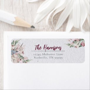Étiquette Aquarelle Boho Floral et Botanique Adresse