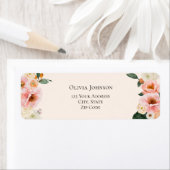 Étiquette Aquarelle Boho rose Fête des mariées florale (En situation)