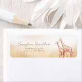 Étiquette Aquarelle Boho Safari Giraffe (En situation)