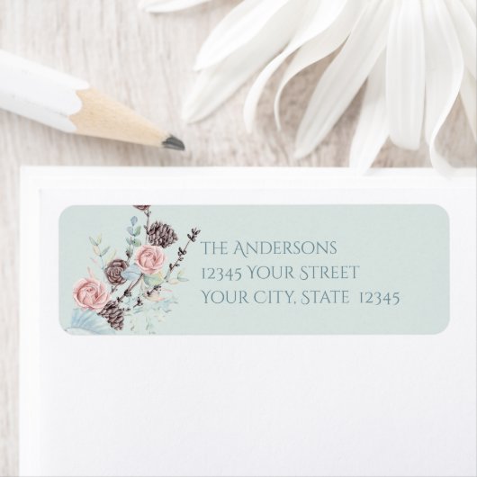 Étiquette Aquarelle Bois Deer (En situation)