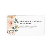 Étiquette aquarelle botanique fleurie et feuillage (Devant)