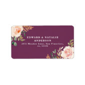 Étiquette aquarelle botanique fleurie et feuillage (Devant)