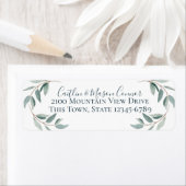 Étiquette Aquarelle Botanique Sage Feuilles (En situation)