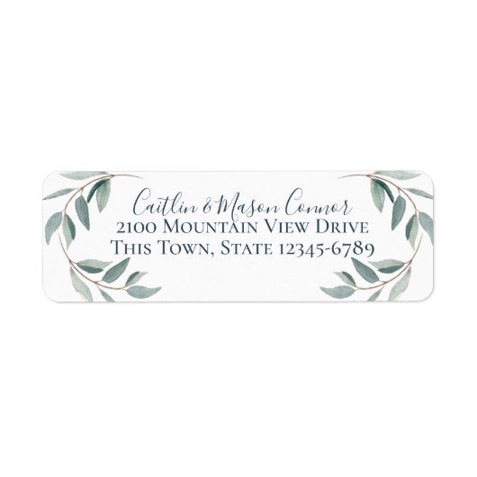 Étiquette Aquarelle Botanique Sage Feuilles (Devant)