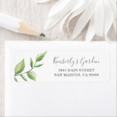 Étiquette Aquarelle botanique Verdure Adresse de retour (En situation)