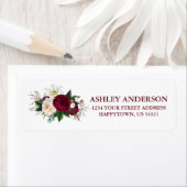 Étiquette Aquarelle Bourgogne Adresse Florale (En situation)