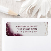 Étiquette Aquarelle Bourgogne Mariage encadré Adresse de ret (En situation)