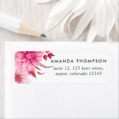 Étiquette Aquarelle bourguignonne et rousse Florale (En situation)