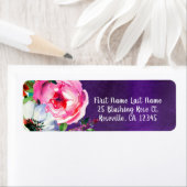 Étiquette Aquarelle brillante Florale pourpre fête d'anniver (En situation)