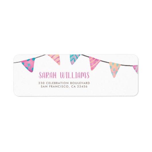 Étiquette Aquarelle Bunch & Script moderne Adresse de retour (Devant)
