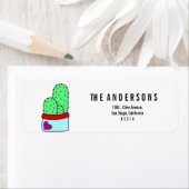 Étiquette aquarelle Cactus (En situation)