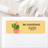 Étiquette aquarelle Cactus (En situation)