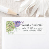 Étiquette Aquarelle Cactus du désert Succulents (En situation)