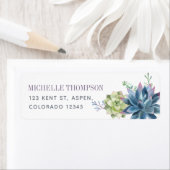 Étiquette Aquarelle Cactus du désert Succulents (En situation)