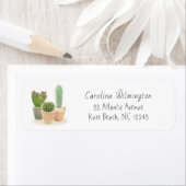 Étiquette Aquarelle Cactus Pots de fleurs Succulents floraux (En situation)