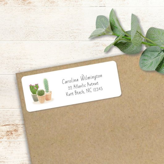 Étiquette Aquarelle Cactus Pots de fleurs Succulents floraux