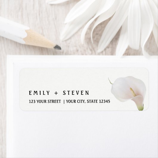 Étiquette aquarelle calla lily (En situation)