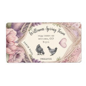 Étiquette Aquarelle Carton d'Oeuf Floral Rustique (Devant)